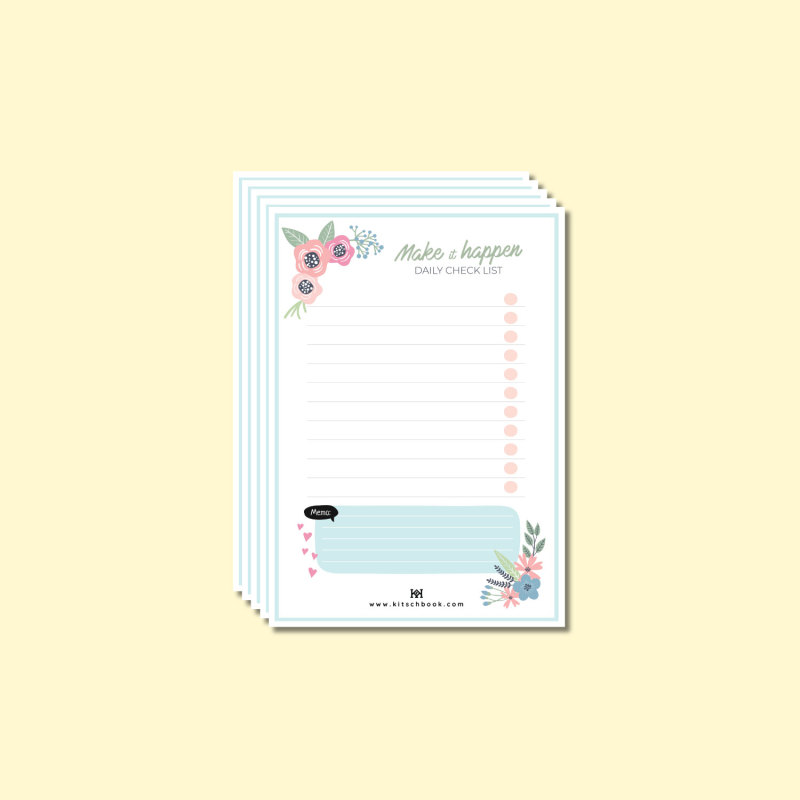 چک لیست روزانه طرح Floral