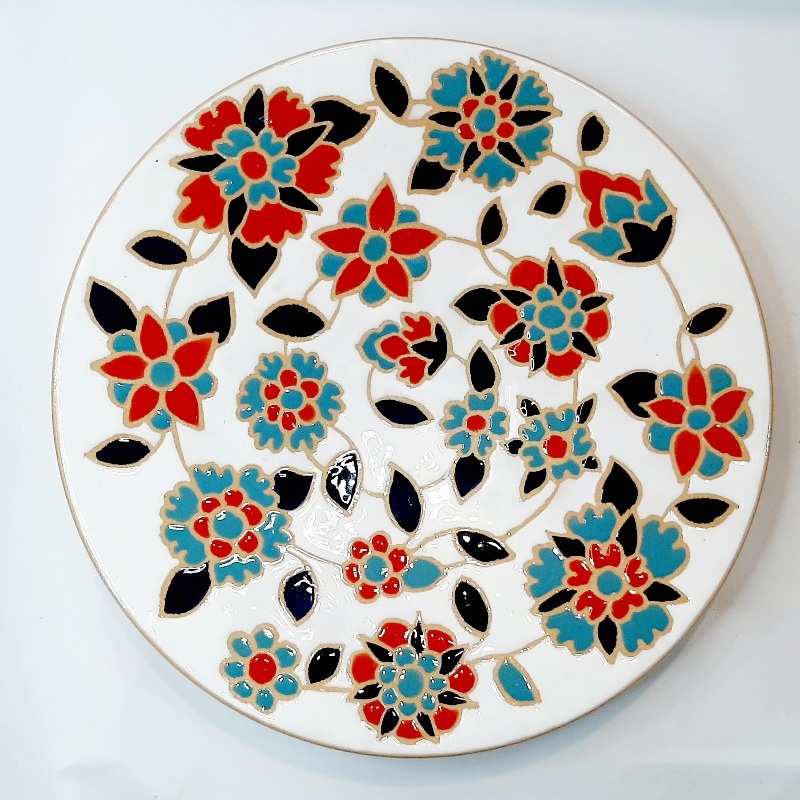 بشقاب دیوارکوب سنتی دستساز قطر ۳۵ کد ۰۲