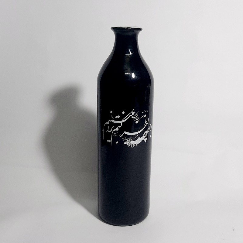 گلدان شیشه ای استوانه دوپوست بلند