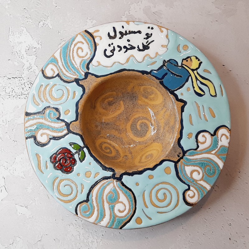 کاسه لبه دار دستساز هفترنگ طرح ۵
