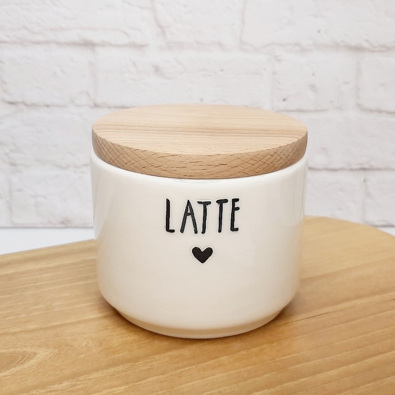بانکه کوچک تکی با درب چوبی تکست Latte