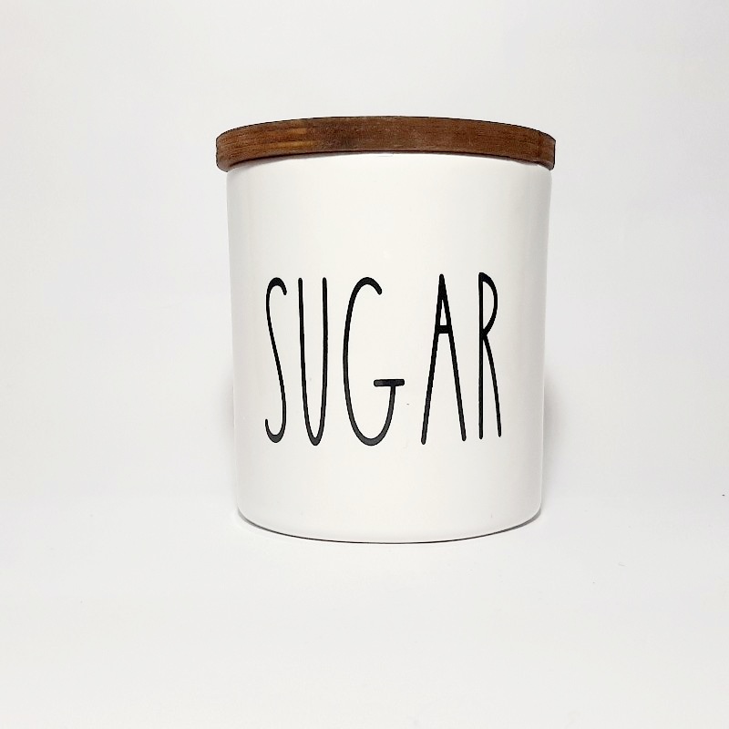 بانکه سرامیکی با درب چوبی sugar