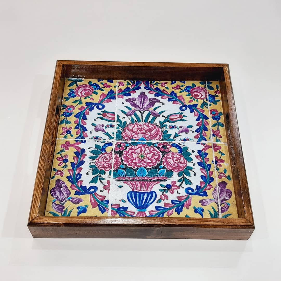 سینی مربع دکوپاژ کد ۰۹
