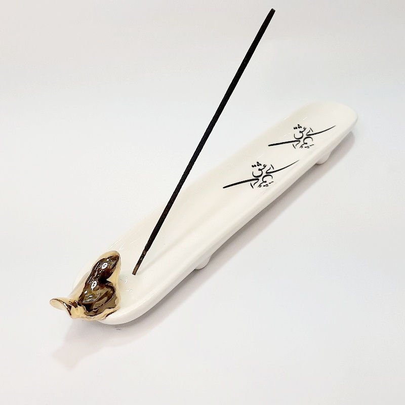 عودسوز نوشته دار با پرنده طلا ای عشق