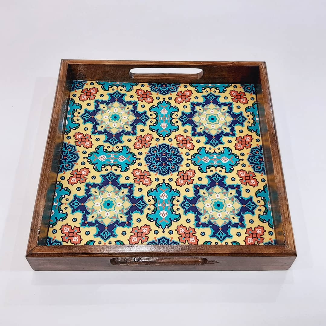 سینی مربع دکوپاژ کد ۰۶